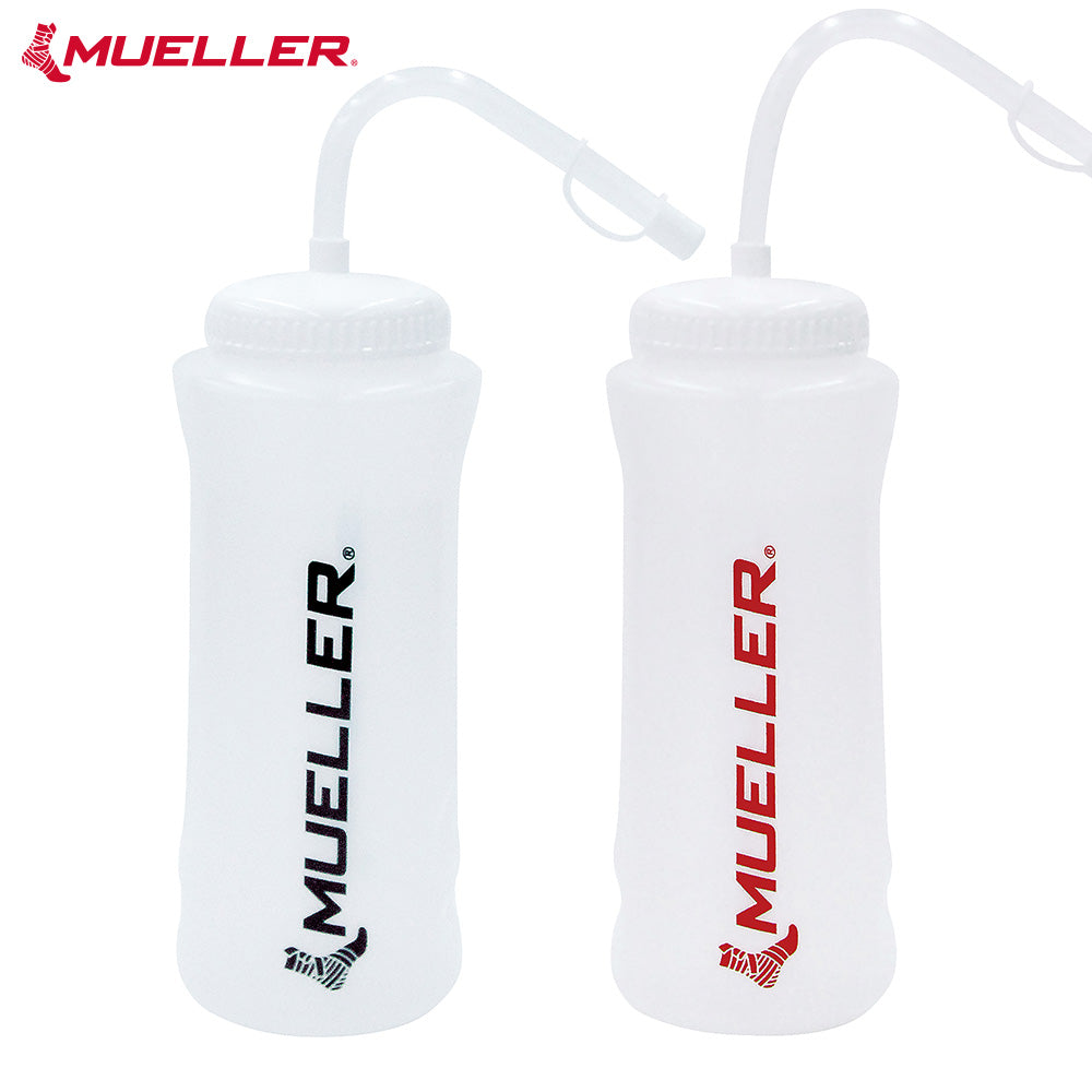 [Mueller] ウォーターボトル ストロー＆キャップ ブラック/レッド